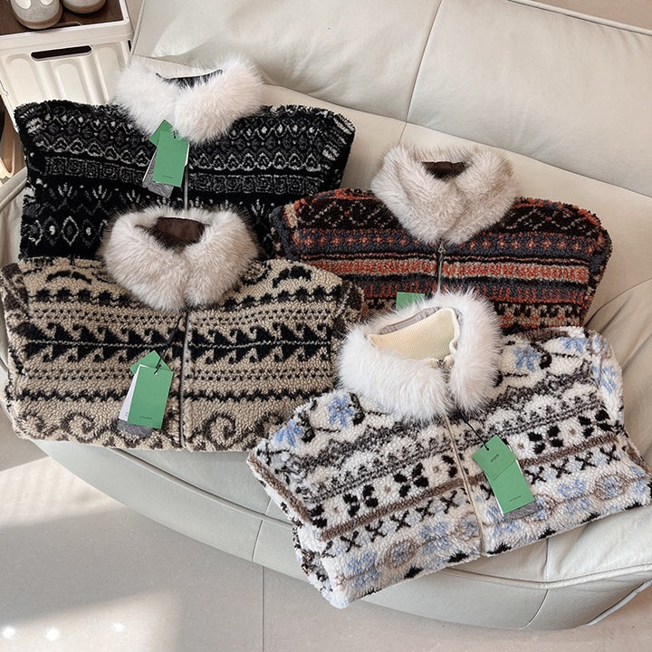 Kvinders fashionable teddyjakke med polstret krave Stilla