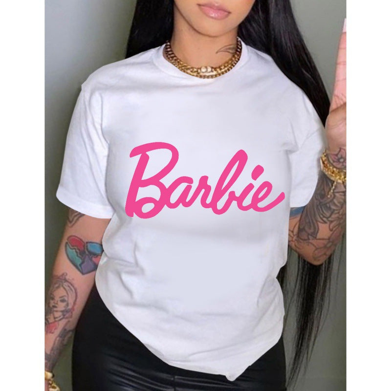 Dame T-shirt med stort, legende grafiktryk Skovae