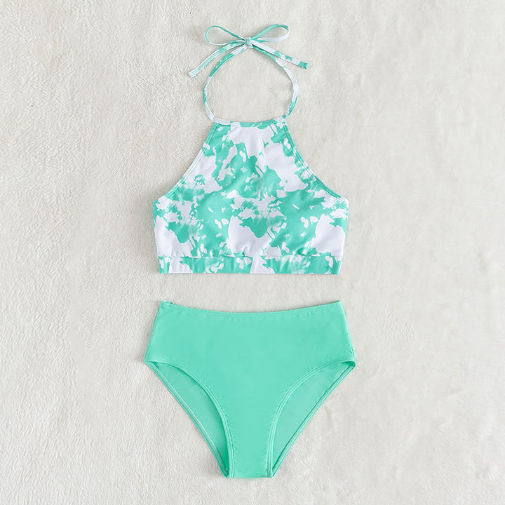 Dame Bikini-sæt med højtstående top og elegant tofarvet design Stilla