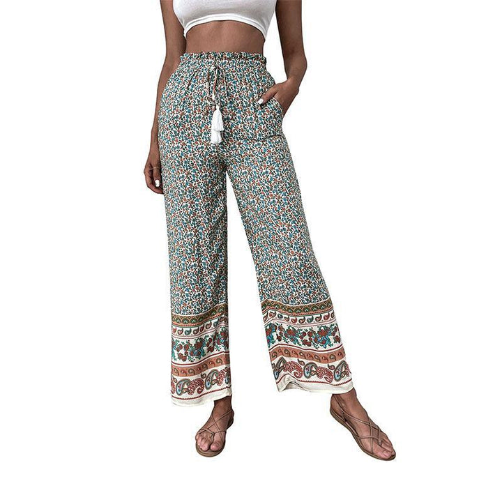 Dame Bohemian Floral Bred Bukser Stilla