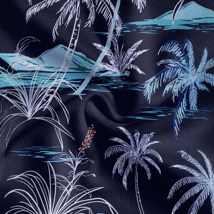 Herrer Poloshirt med tropisk palmeprint Stilla