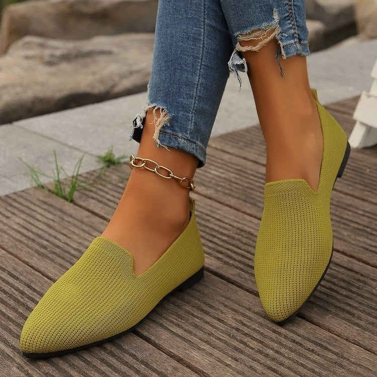 Dame Åndbare Strik Slip-on Loafers Stilla