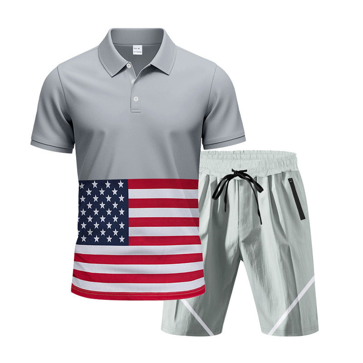 Herre Polo-T-shirt og Shorts Sæt Stilla