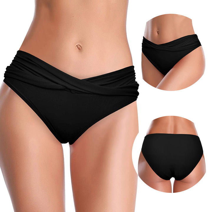 Femme Høj-taljede Rynket Bikini Underdel Stilla