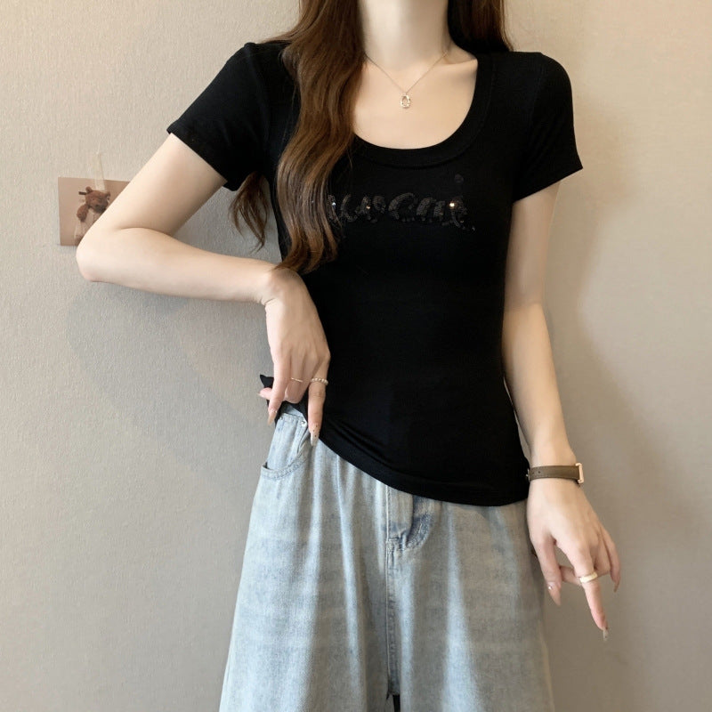 Femme Kortærmet Scoop Neck Logo T-Shirt Stilla