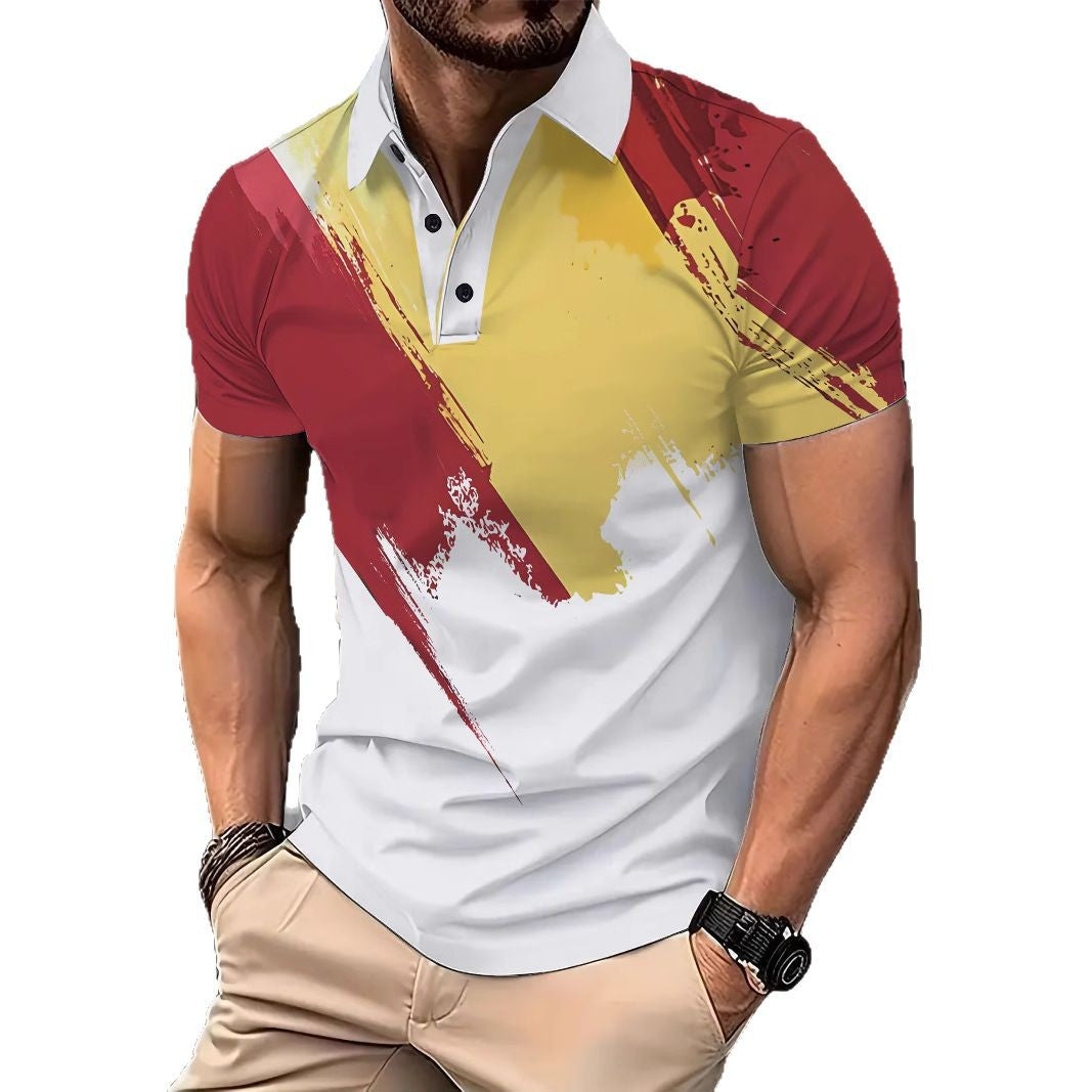 Herrer Poloshirt med kunstnerisk design Stilla