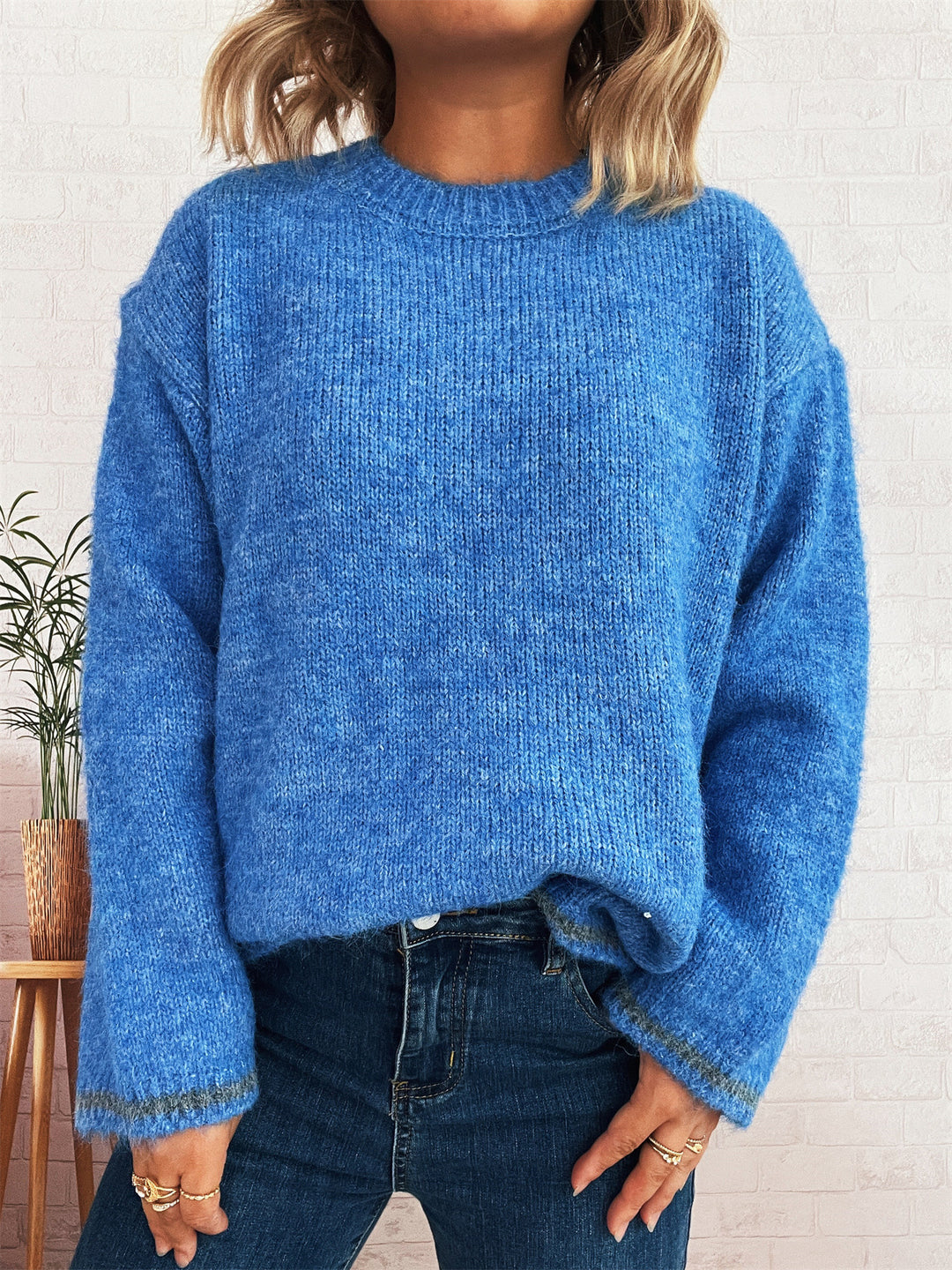 Dames Cozy Knit Sweater med Blødt Materiale og Afslappet Pasform Stilla