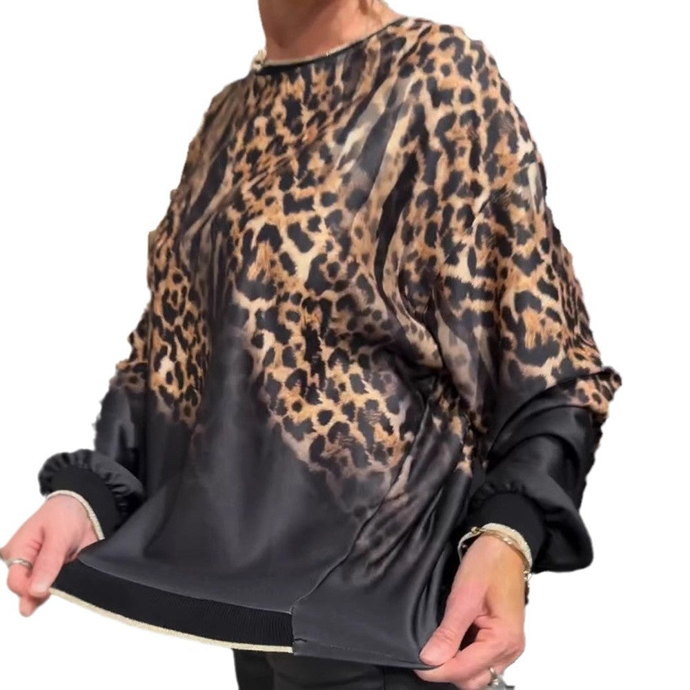 Kvinders Fashionable Sweater med Trendy Leopard Print Stilla