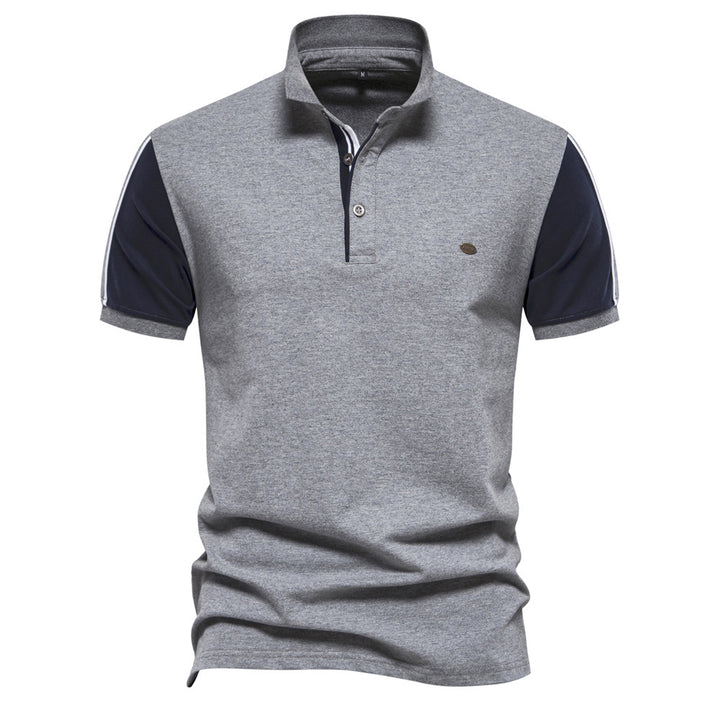 Herrer kortærmet polo shirt med moderne farveaccent Stilla