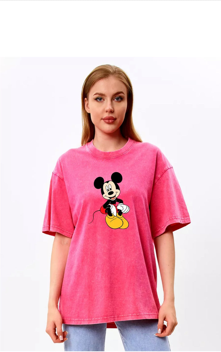 Dame T-shirt med unikt Mickey Mouse motiv Stilla