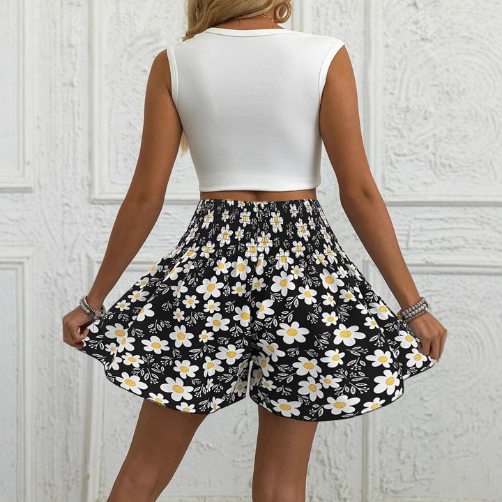 Dame Floral Print Afslappet Fit Shorts Stilla