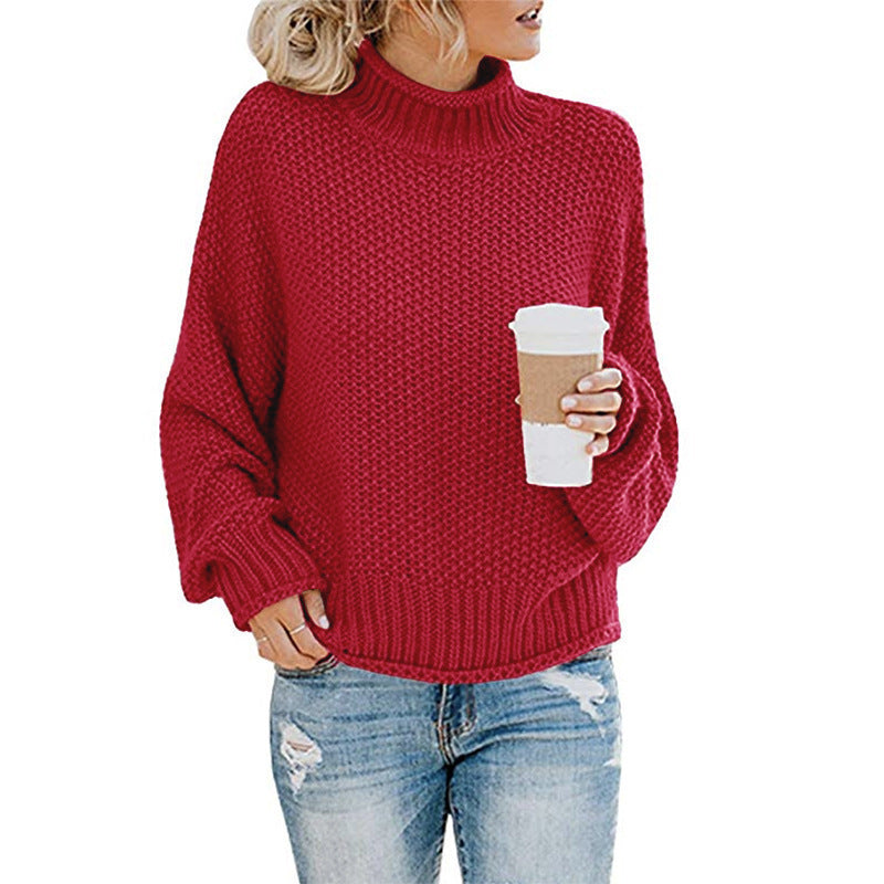 Dame chunky strikket turtleneck sweater med en afslappet pasform Stilla