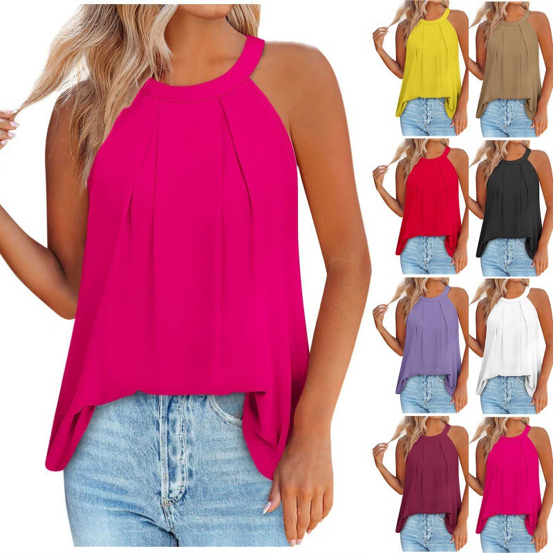 Dame Løs Bluse med Plissering Stilla