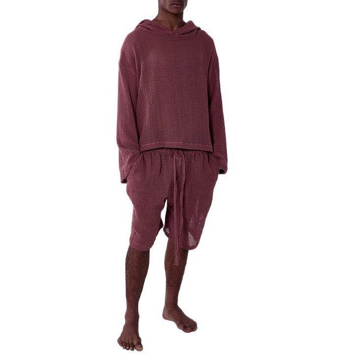Herrer fritids-hoodie med luftig struktur Stilla