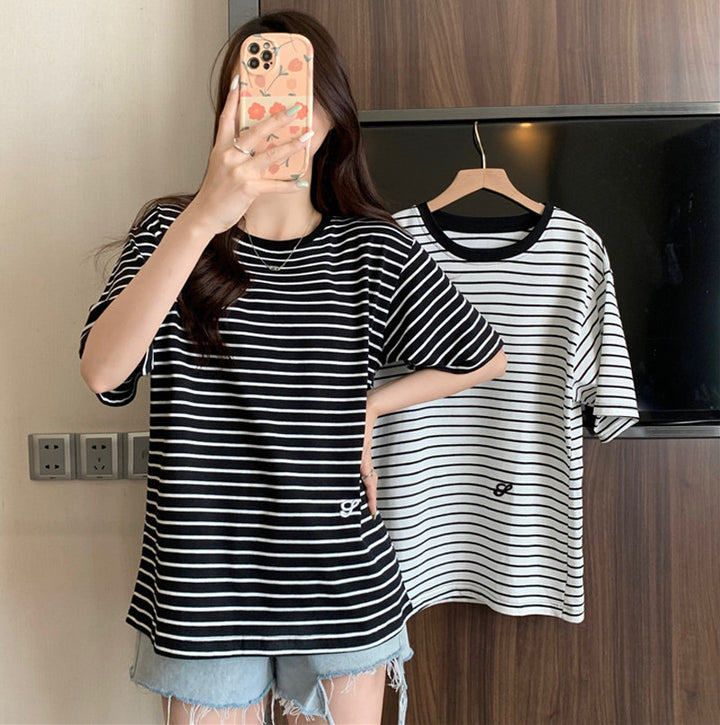 Damer Stribet Oversized T-Shirt Stilla