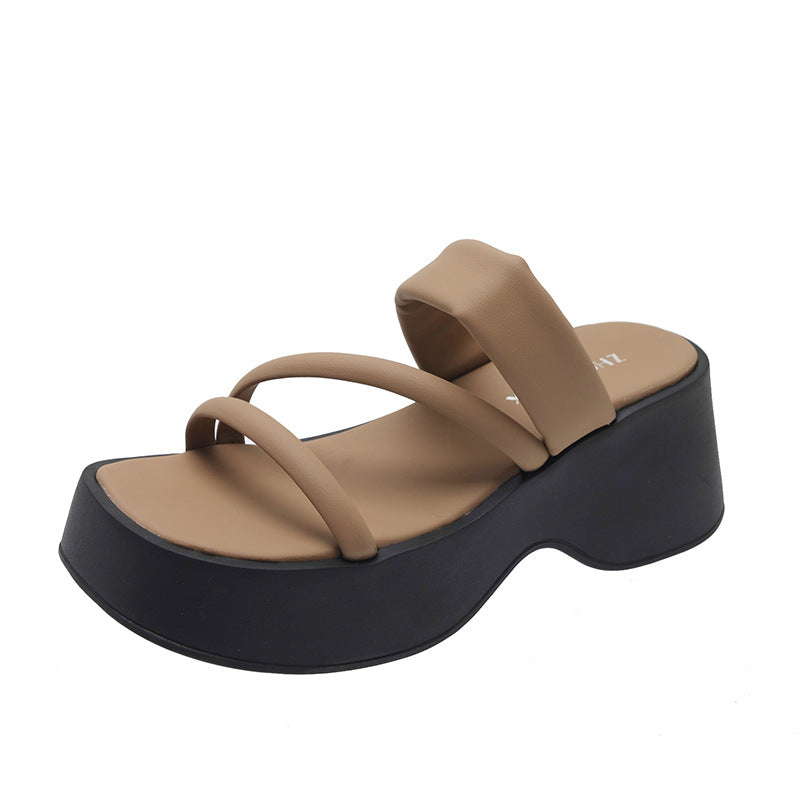 Dame Plateau-sandaler med brede remme og ergonomisk fodseng Stilla