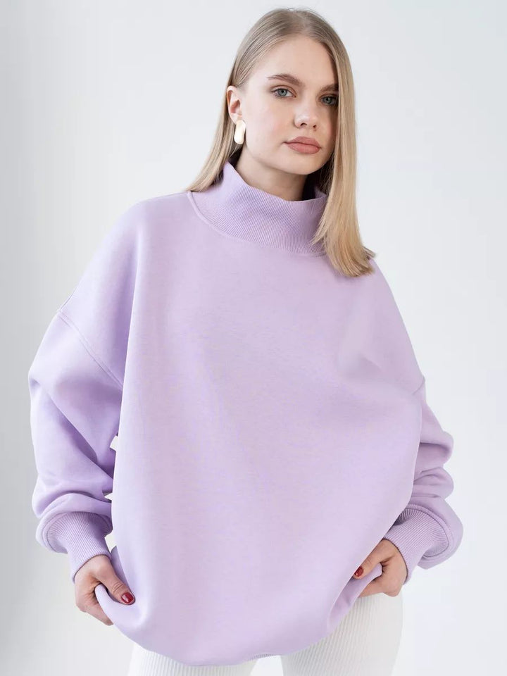 Dame Oversized Rullekrave-Trøje i hyggeligt materiale med moderne snit Stilla