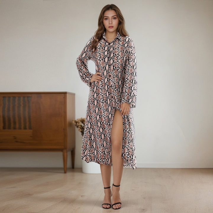 Dame Etuikjole med slangemotiv og langt ærme Stilla