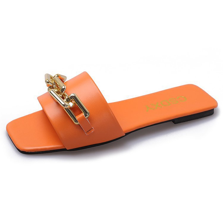Dame Mode Slide-sandaler med elegant kædeudsmykning og skridsikker sål Stilla