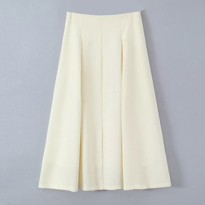 Damer elegant midi nederdel med fint tekstureret mønster Stilla