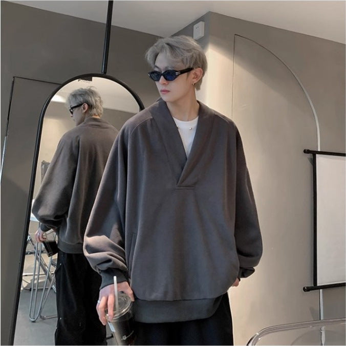 Dame komfortabel Sweatpullover med elegant V-hals og praktiske lommer Stilla