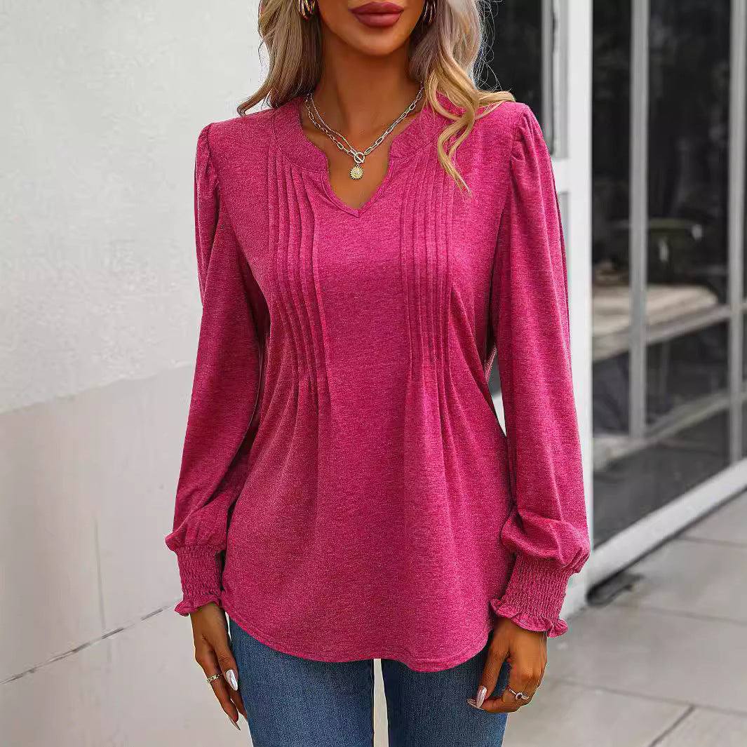 Damebluse med raffinerede folder Stilla