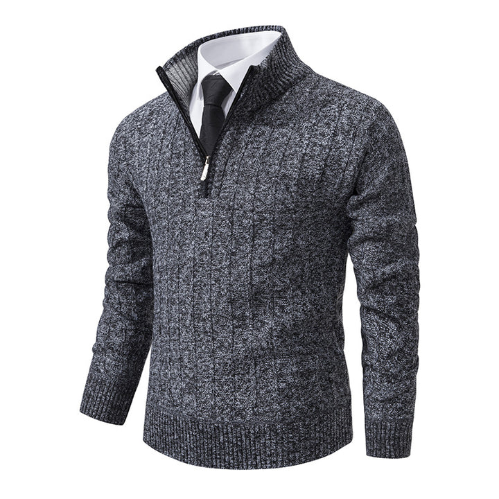 Herre Premium Høj Krave Lynlås Pullover Stilla