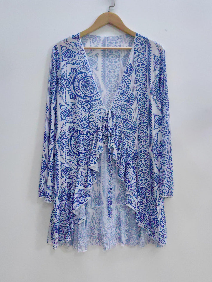 Dame Bohemian Trykt Kimono Cardigan Stilla