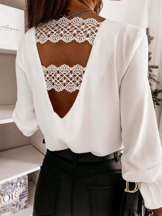 Dame elegant V-udskæring blouse Stilla