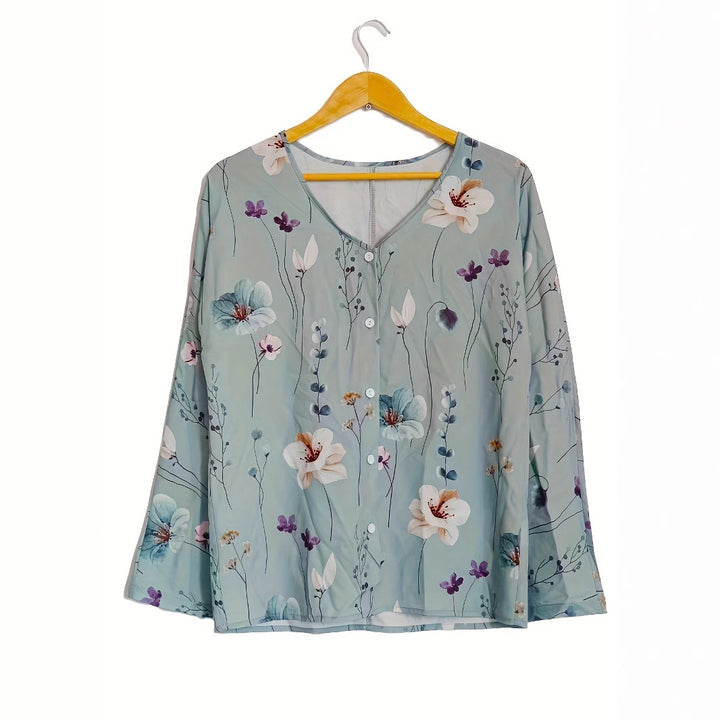 Dame bluse med blomsterprint Stilla