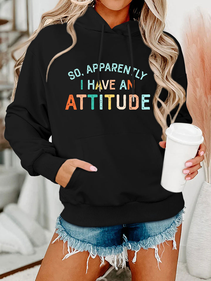 Kvinderne hoodie med kreativ tekst og afslappet pasform Stilla