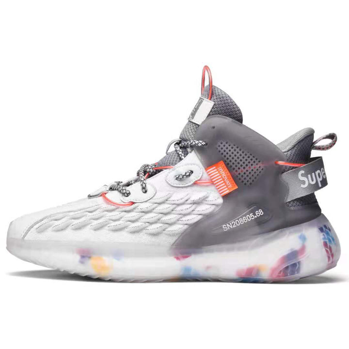 Unisex nan høj strik-sneaker med gennemsigtig dæmpningssål og TPU-hællestabilisator Skovae