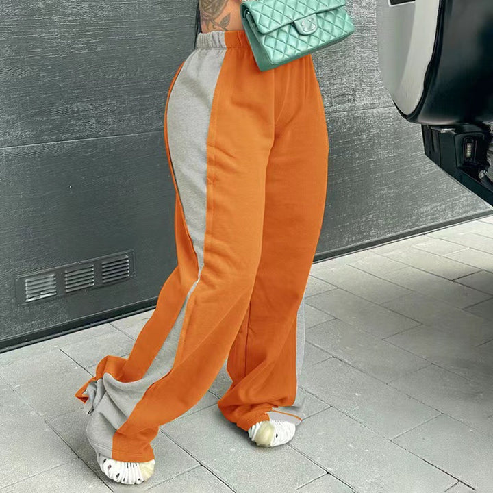 Dame Sporty Sweatpants med sidelæns kontraster og komfortable manchetter Stilla