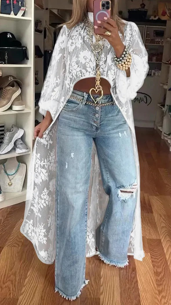 Dame Elegant lang blondejakke Stilla