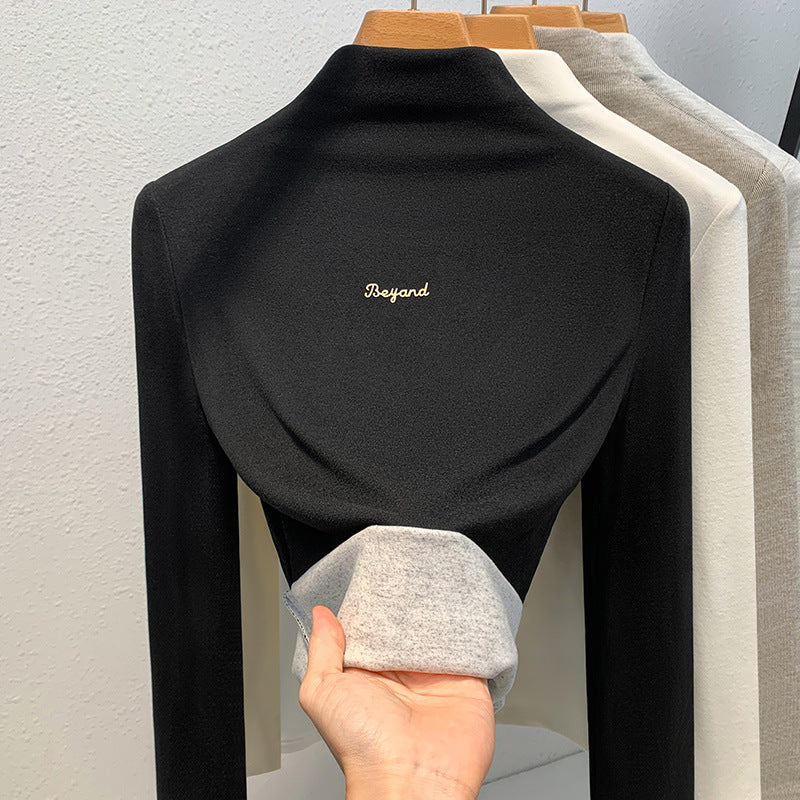 Dame Elegant Langærmet skjorte med moderne høj krave og innovativ snit Stilla