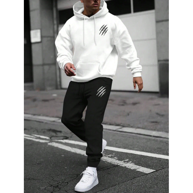Herre hoodie tracksuit med kreative grafik og komfortabel pasform Skovae