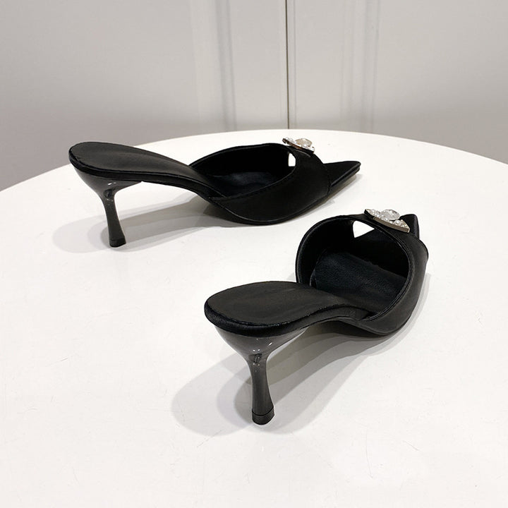 Dame Elegante Slingback-Pumps med funklende smykkedetalje og stilfuldt design Stilla