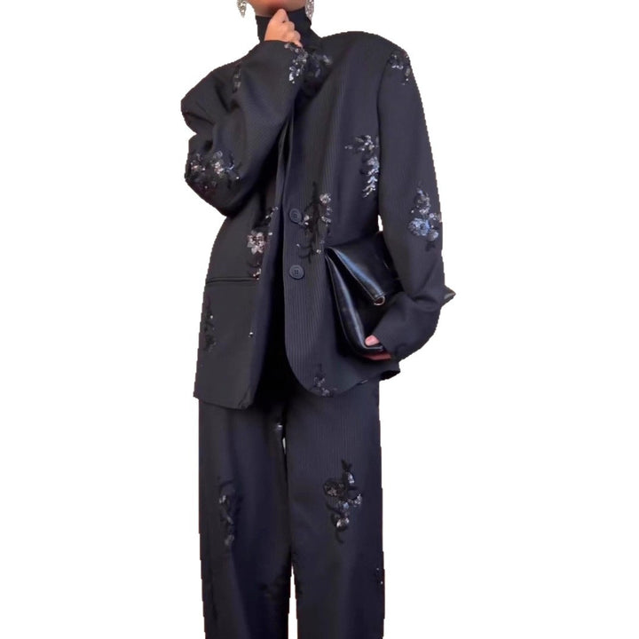 Kvinders elegante og glitrende blazer sæt Stilla