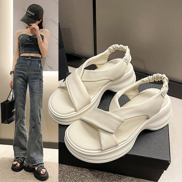 Dame Komfortable Riemensandaletter med elegant Kryds-design og ekstra Polstret Sål Stilla