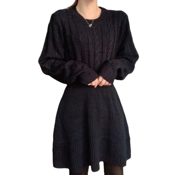 Dame Kabelstrik Pullover Kjole Stilla