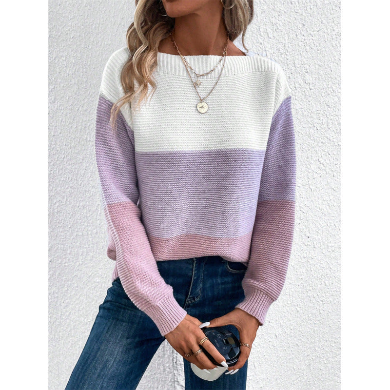 Femme Cozy Farveblok Strikpullover Stilla