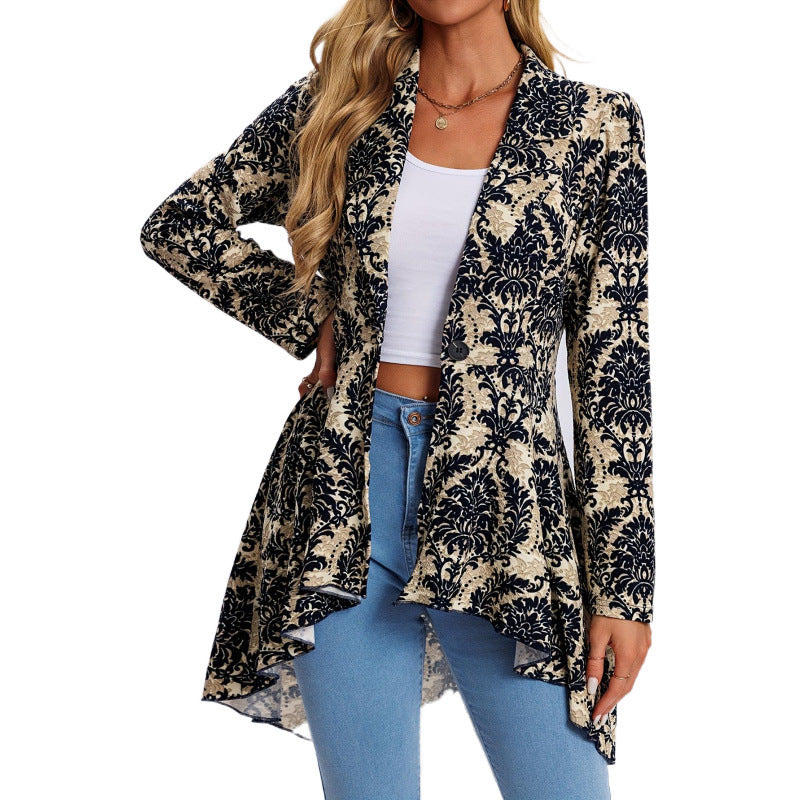 Femme Elegant High-Low Blazer med asymmetrisk kant Stilla
