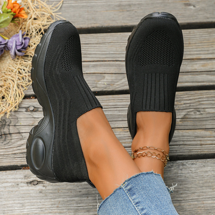 Femme Slip-On Komfort Sneakers med åndbart strikdesign Stilla
