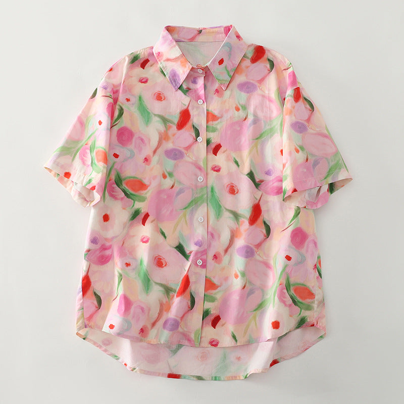 Damebluse med blomsterprint Stilla