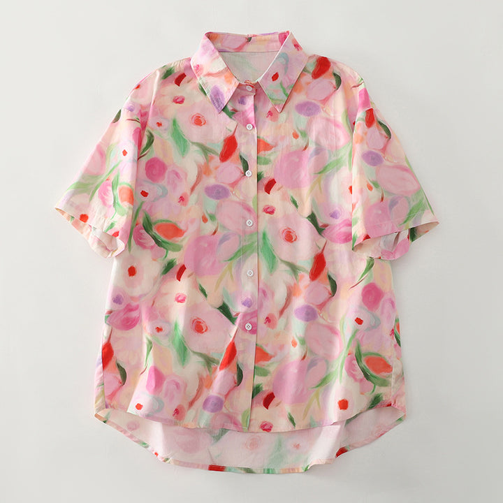 Damebluse med blomsterprint Stilla