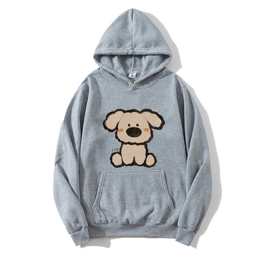 Dame hætte sweatshirt med sødt hundedesign Skovae