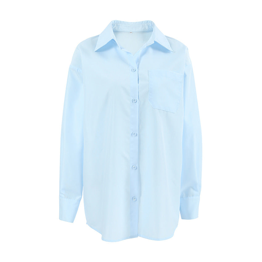 Dame Oversized Skjorte med moderne snit og brystlomme Stilla