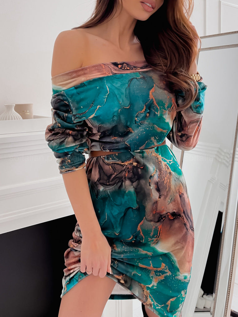 Dame Off-Shoulder Leopard-Print Mini-Kjole Stilla