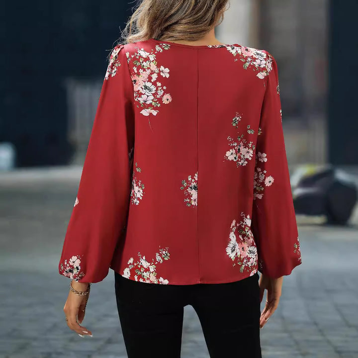 Dame elegant blouse med fashionabel leopardprint Stilla