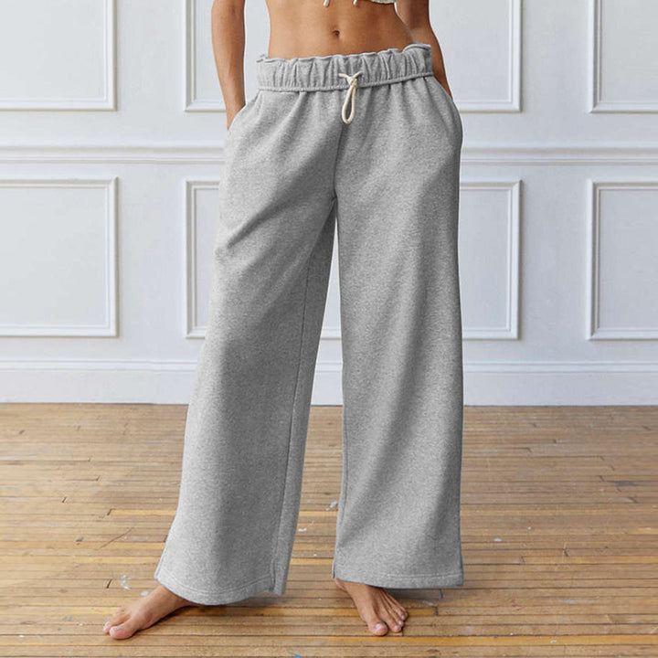 Dame løstsiddende joggingbukser med elastisk talje og snøre Stilla